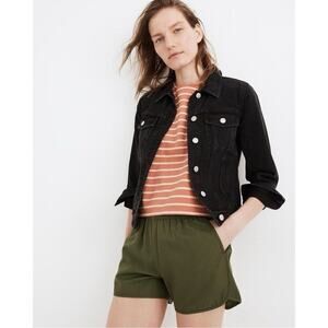 MADEWELL | Pull On Elastic Waist High Rise Dark Green‎ Shorts Sz. Medium